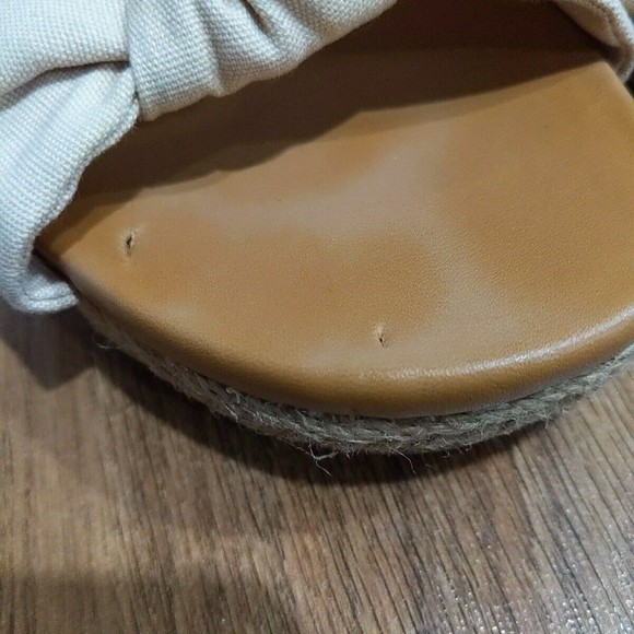 Ugg Women's Yarrow Wedge Heel Strappy Bow Sandal Natural Beige Canvas Size 7.5 - Picture 8 of 8